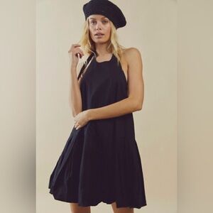 Free People Elegant Black Halter Dress